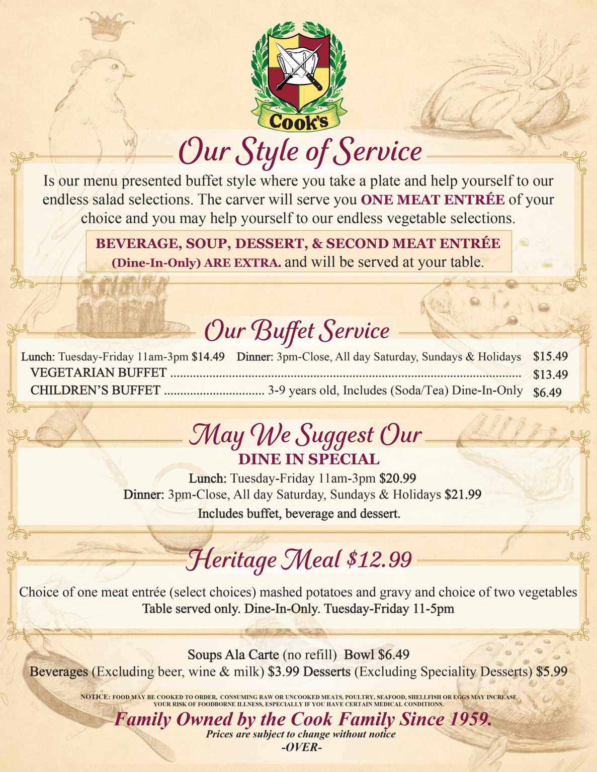 Our Menu - Cook's DeLand